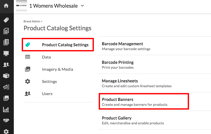 Product Banners in Brand Admin.