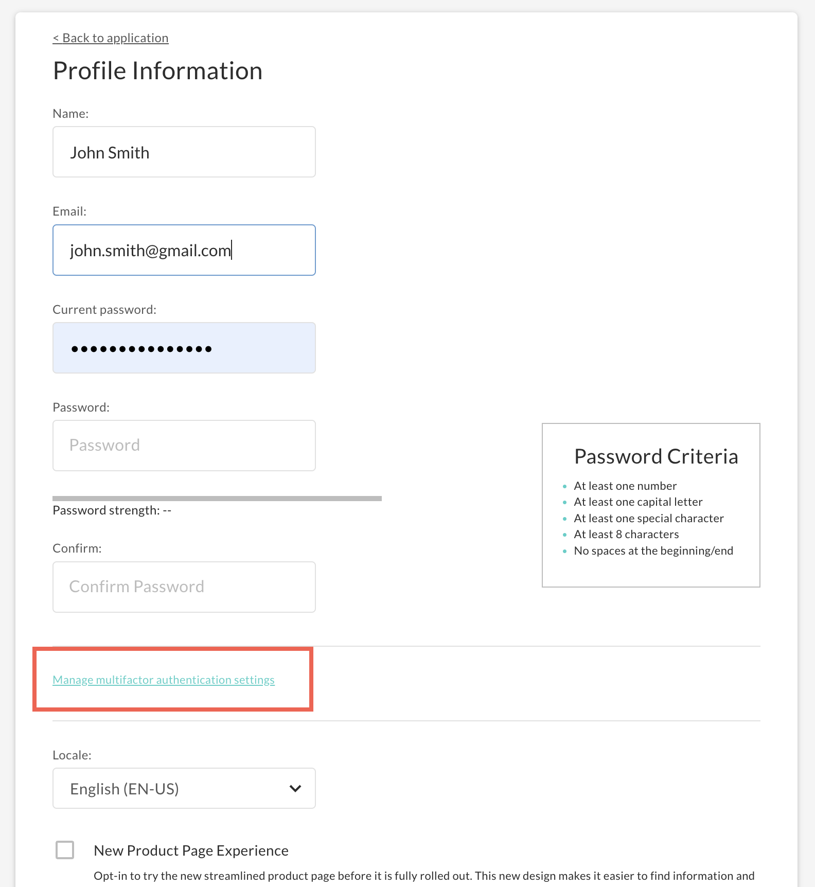 Manage multifactor authentication settings.
