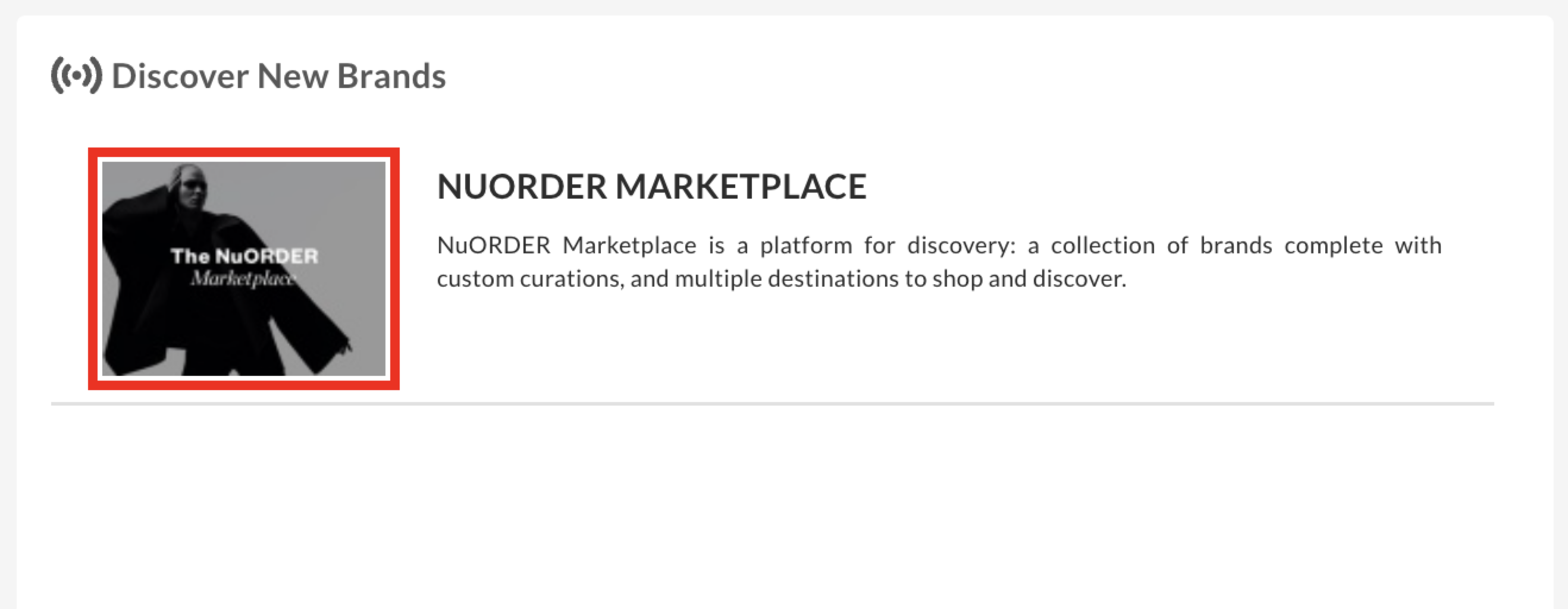The NuORDER Marketplace.