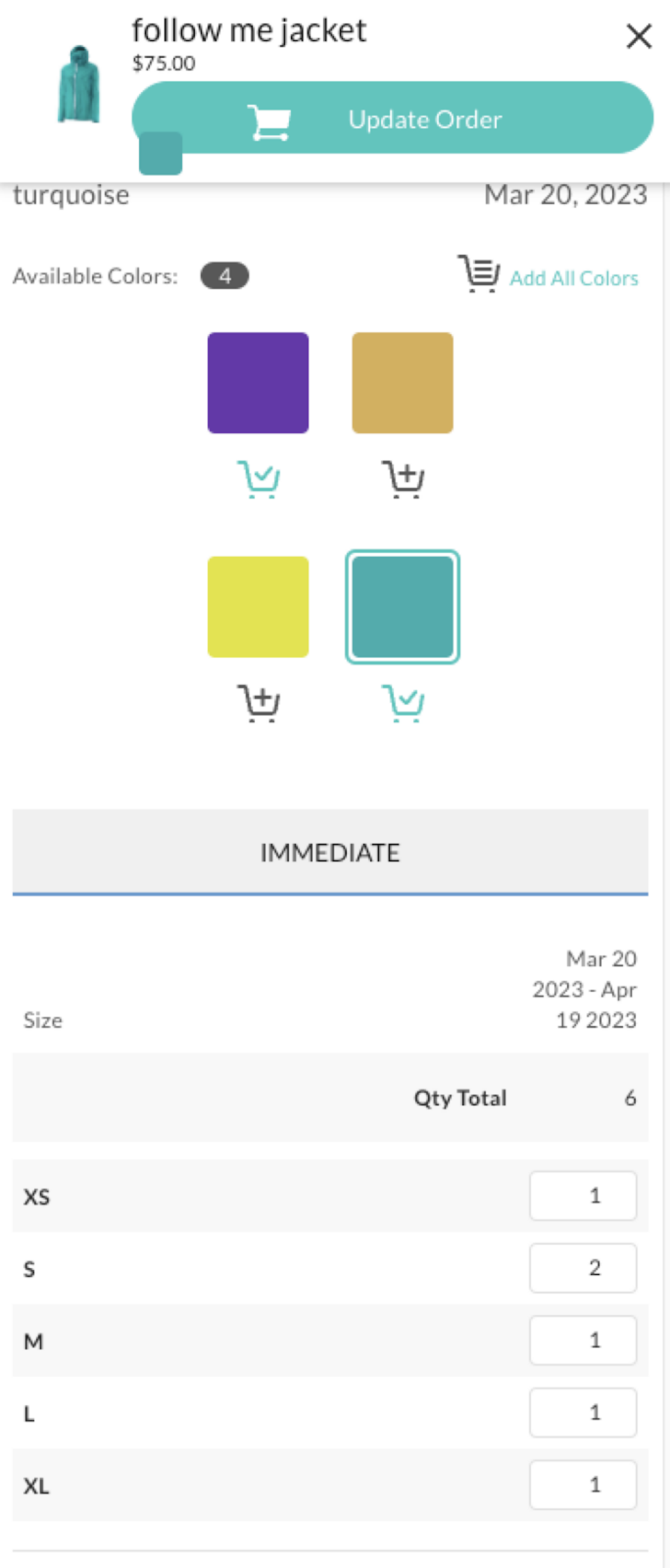 Order quantities in Product Details NuORDER Help Desk Home