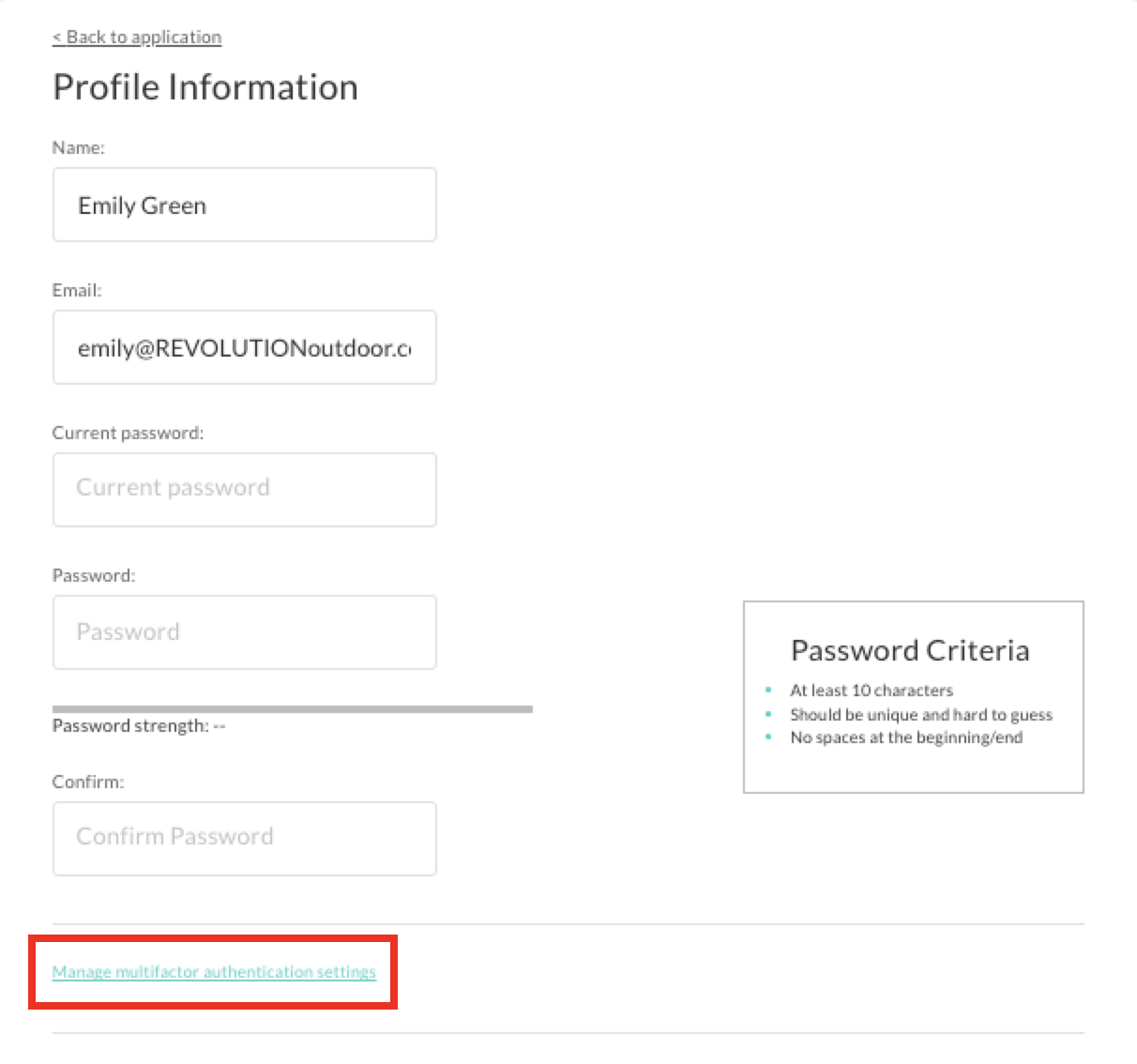 Manage multifactor settings.