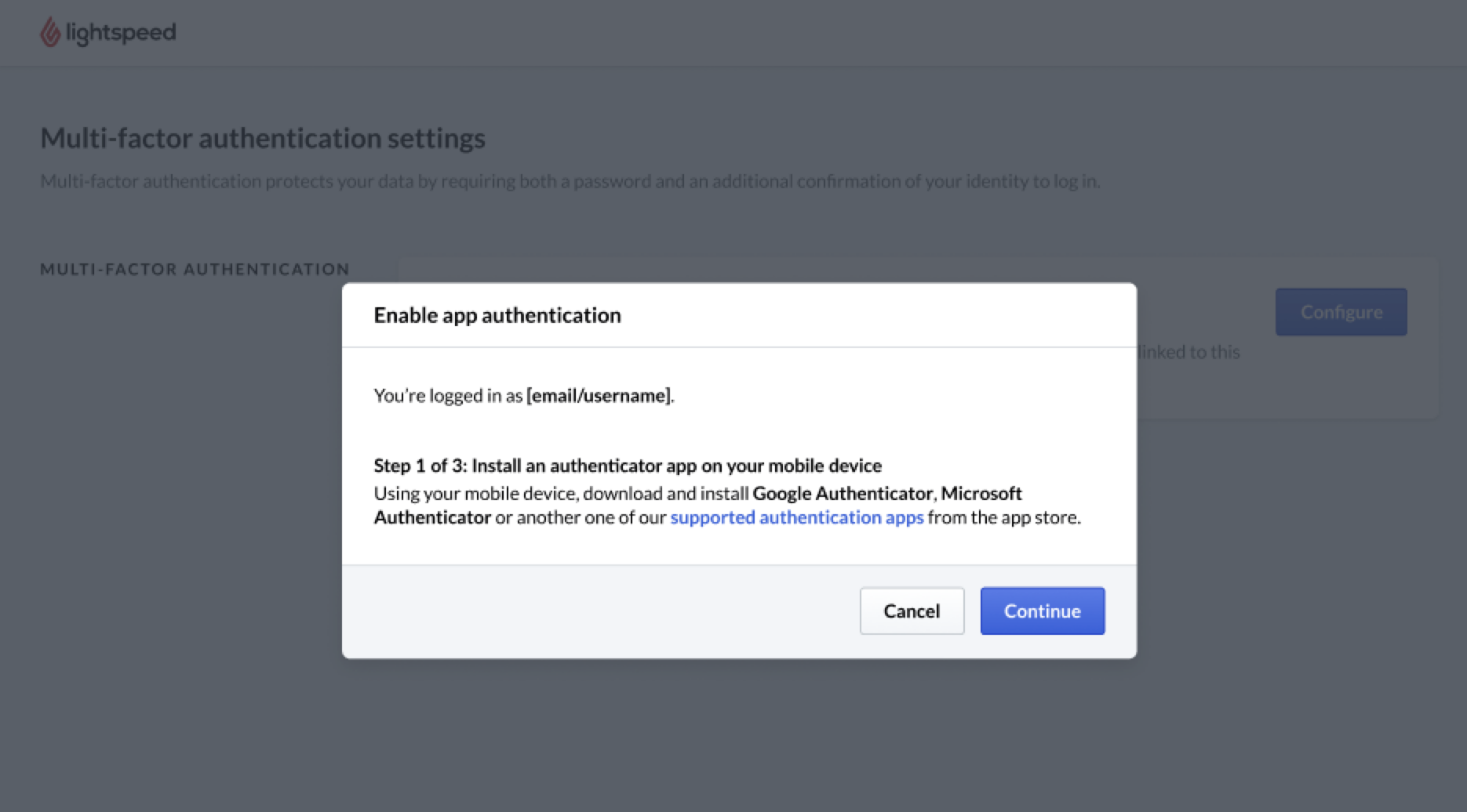 Enable app authentication.