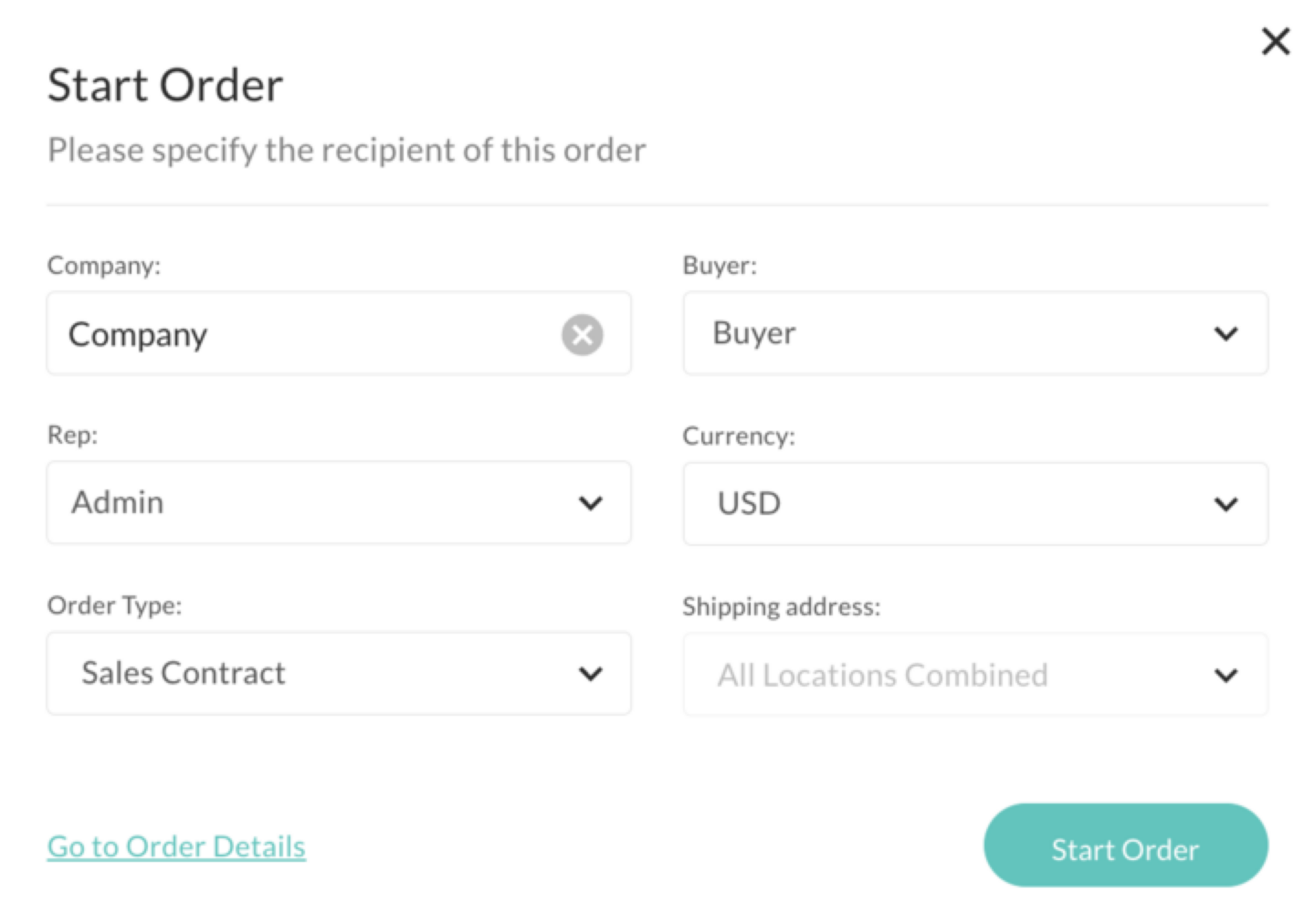 Start Order.