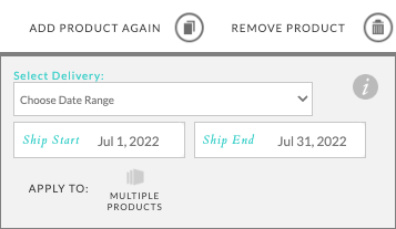 Delivery and product options.