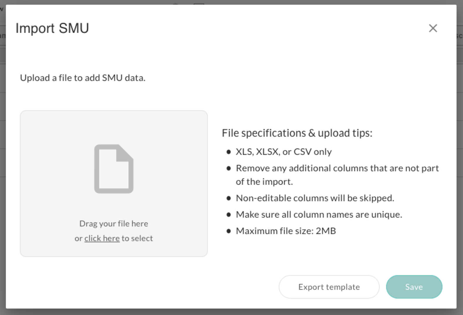 Adding SMUs in bulk with import NuORDER Help Desk Home