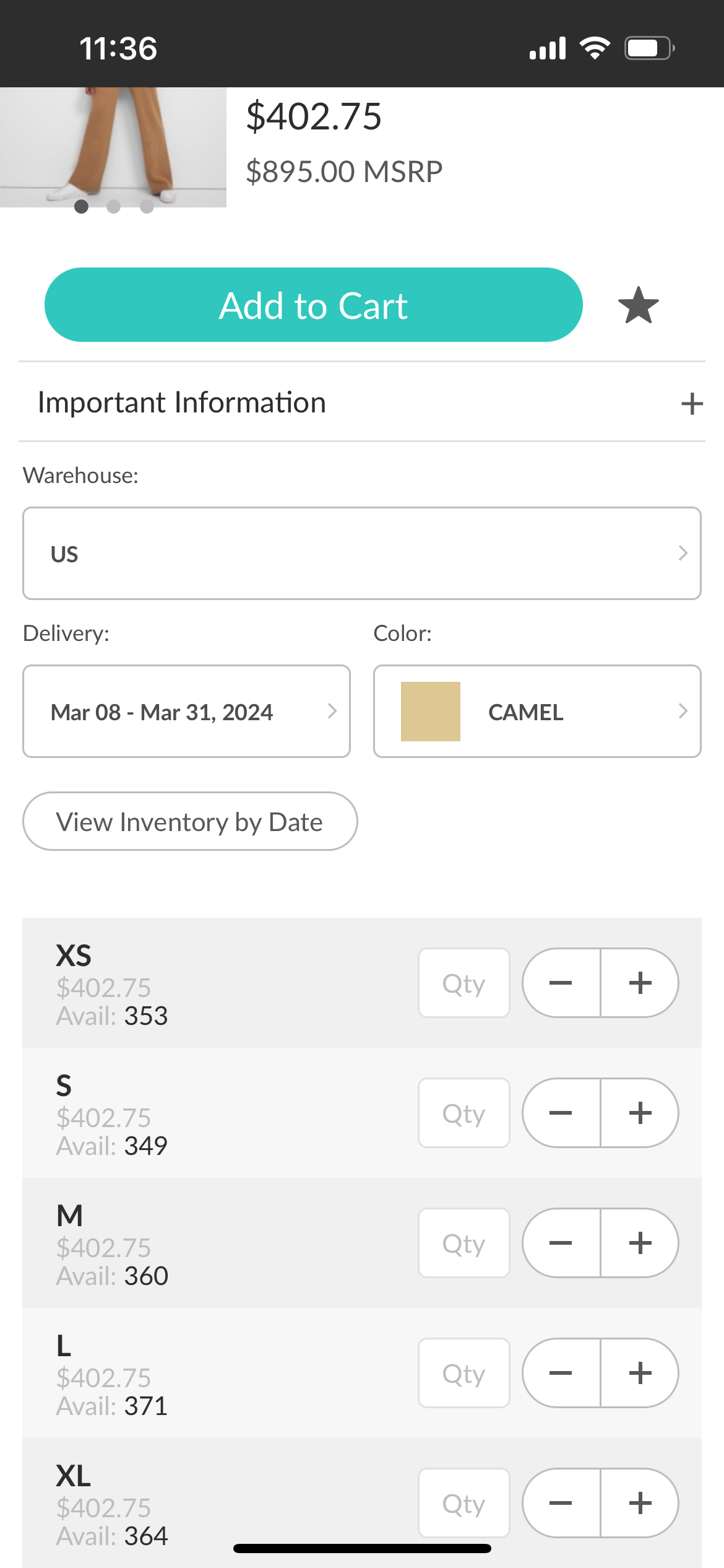 Add product to cart 1.
