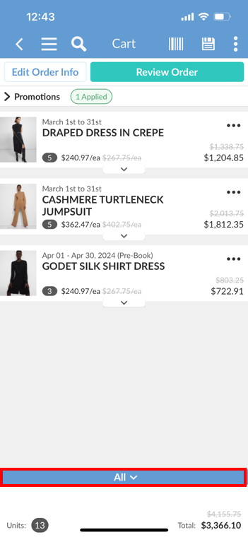 Submit order 4.
