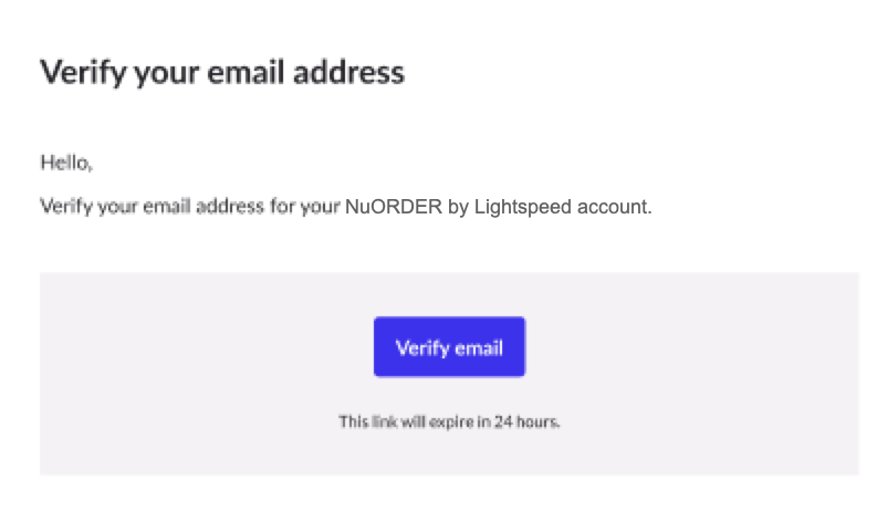 Verify email.