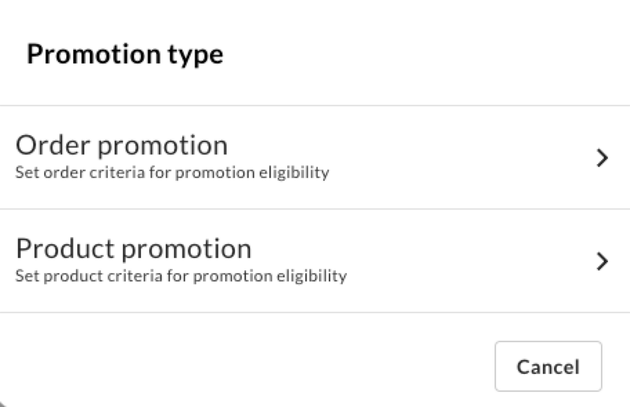 Promotion type.