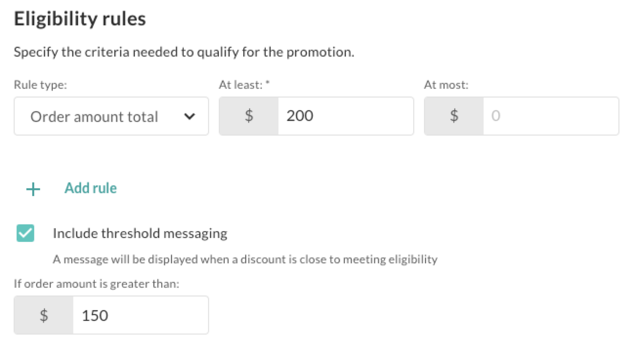 Order Eligibility rules.