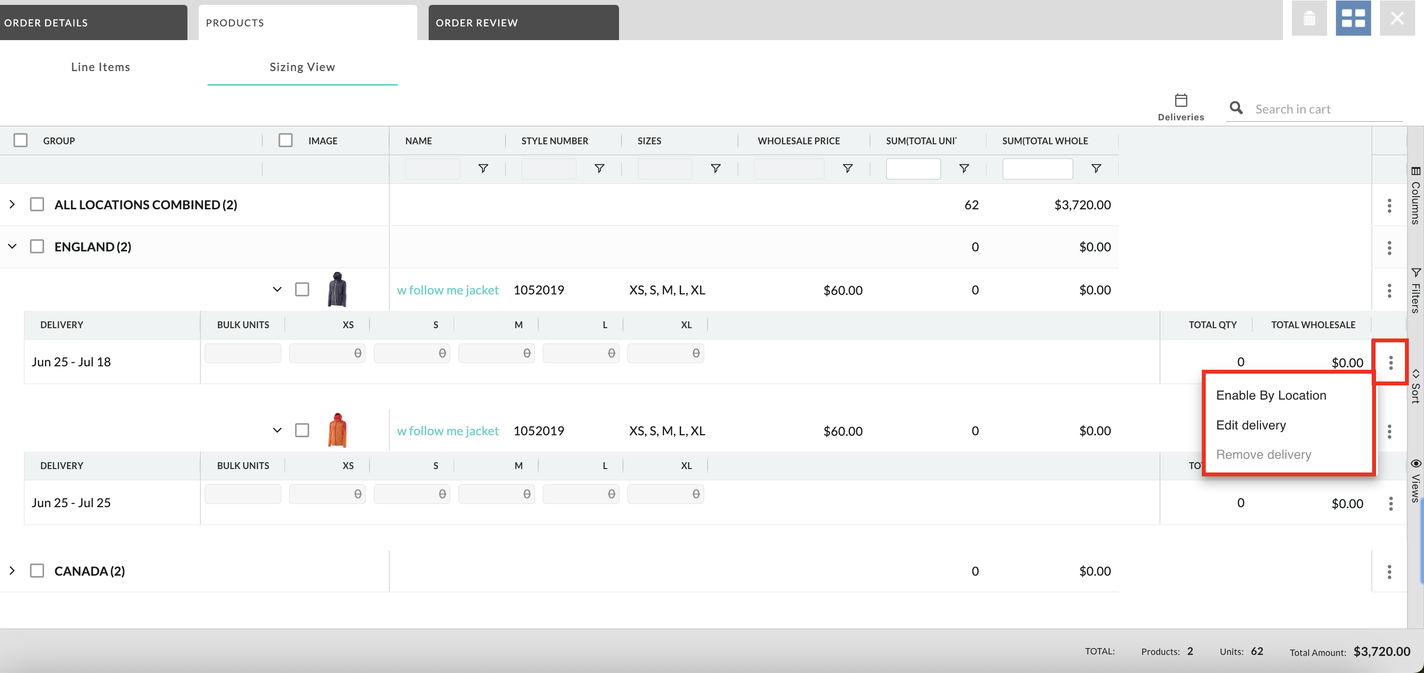 Enable By Location or delivery.