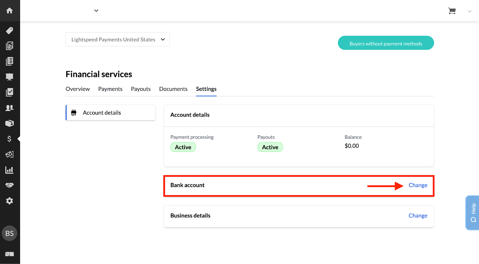 Bank account information.