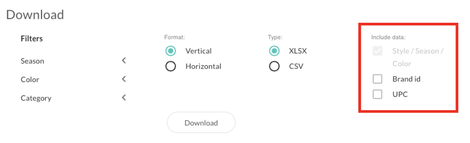 Download Inventory Data.