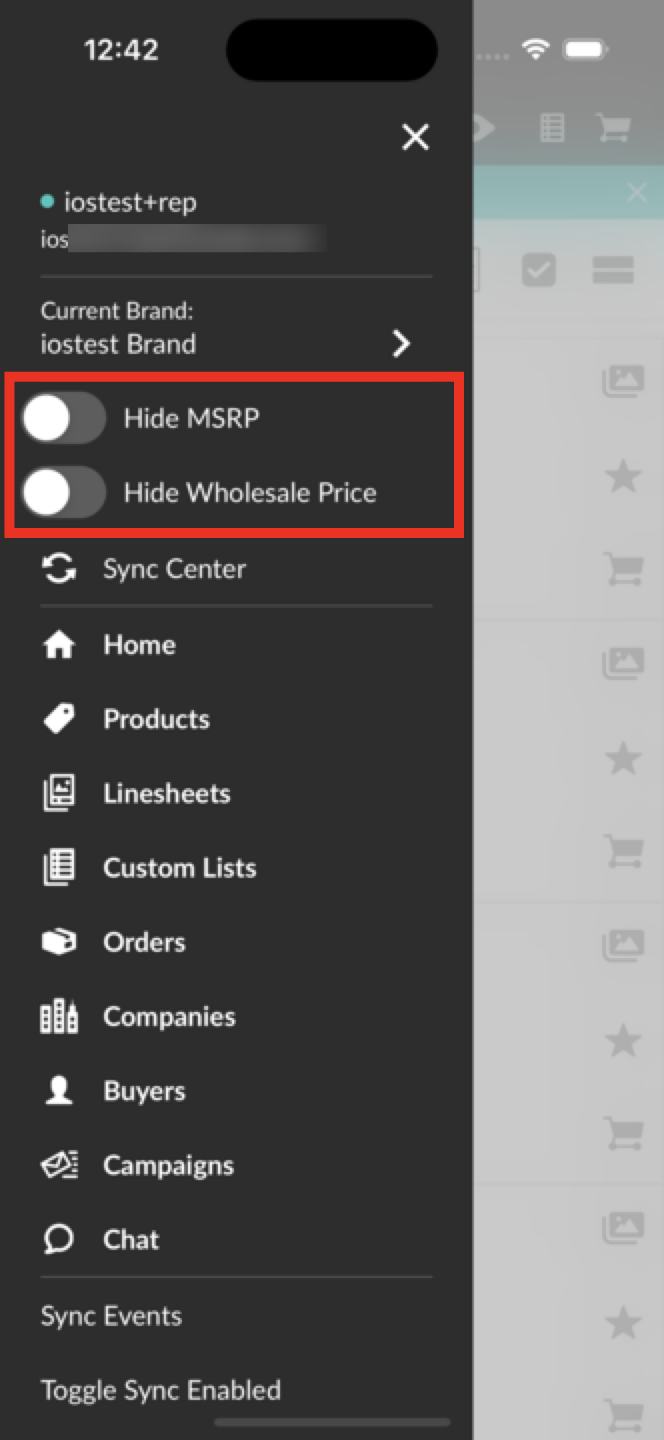 Image of mobile app's main menu.