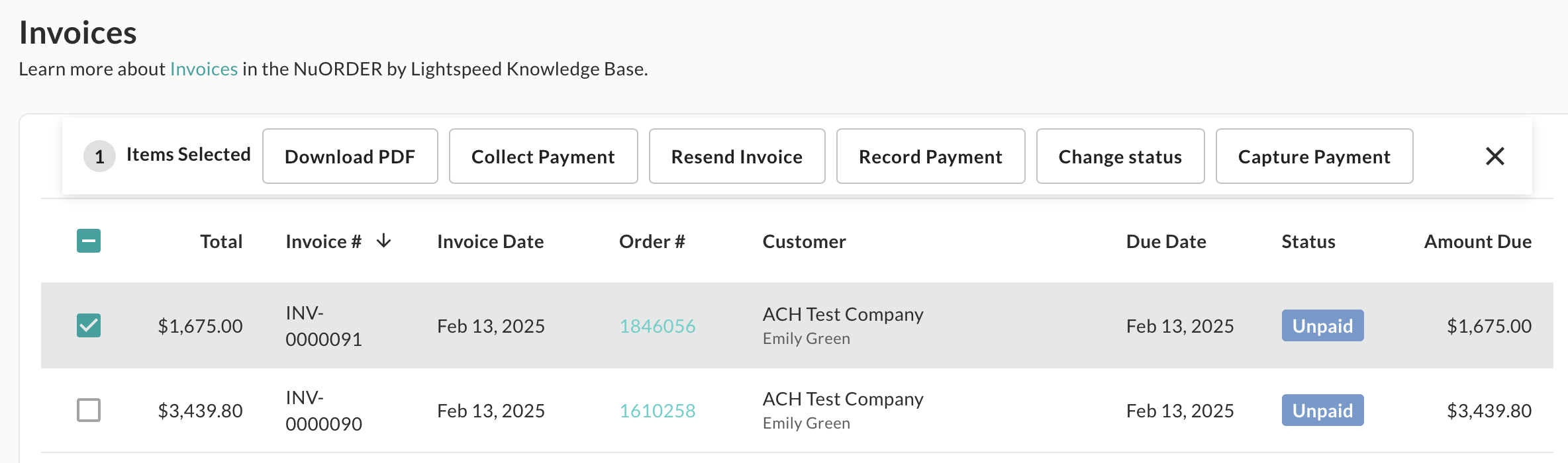 Image of selected invoice.