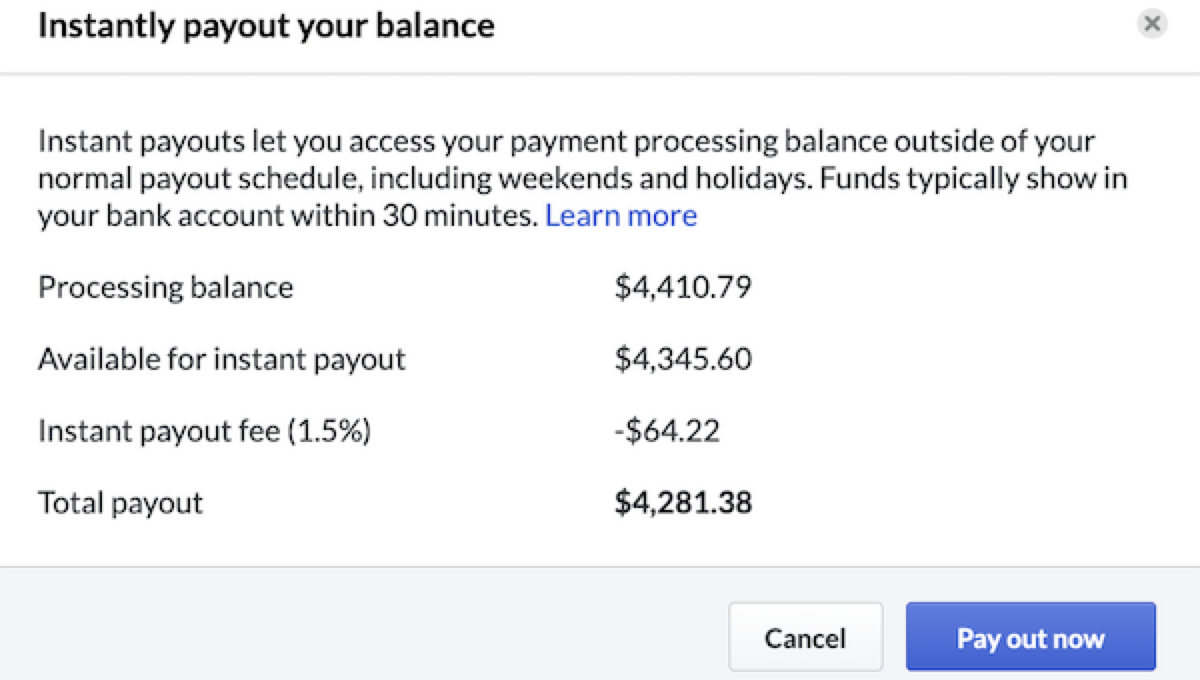 Image of Instantly payout your balance.