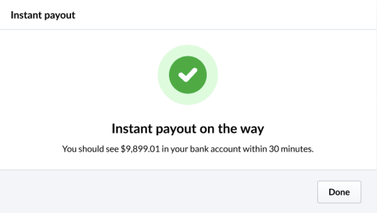 Image of Instant payout.