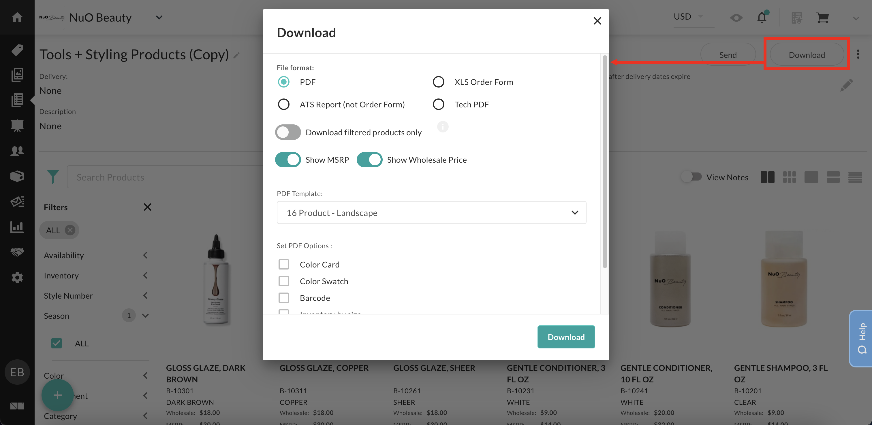 Download a custom list.