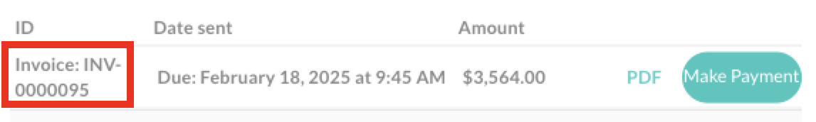 Image of Invoice History of an order.