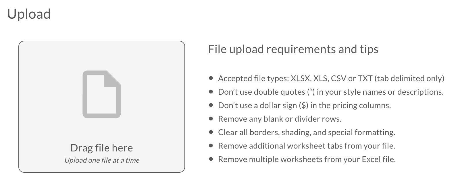Image of Upload section with light background.