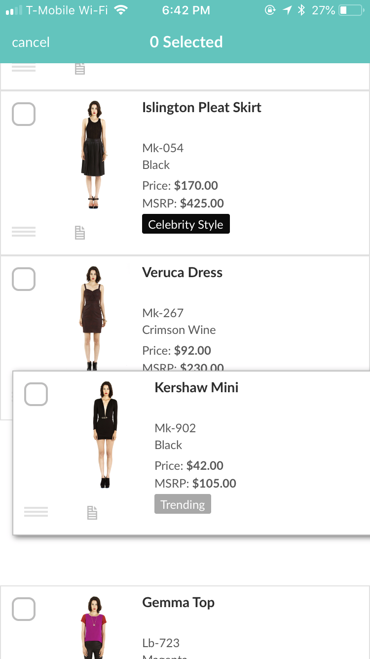 Custom lists screen 2.