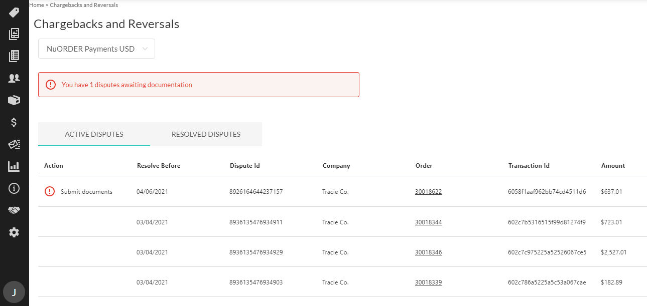 Chargebacks and reversals.