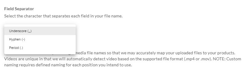 Select a field separator.