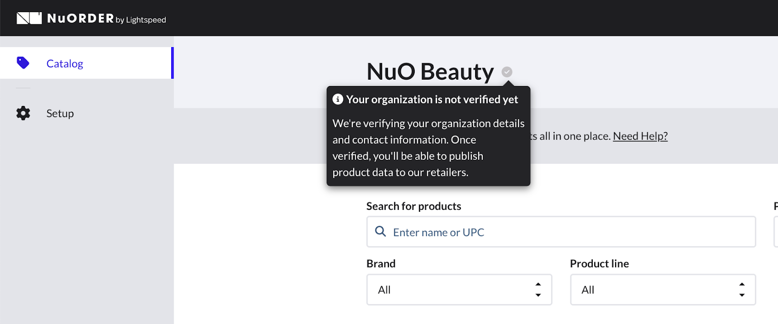 Image of brand verification status.