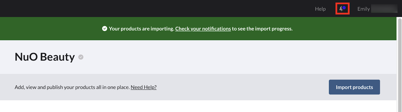 Image of import processing banner.