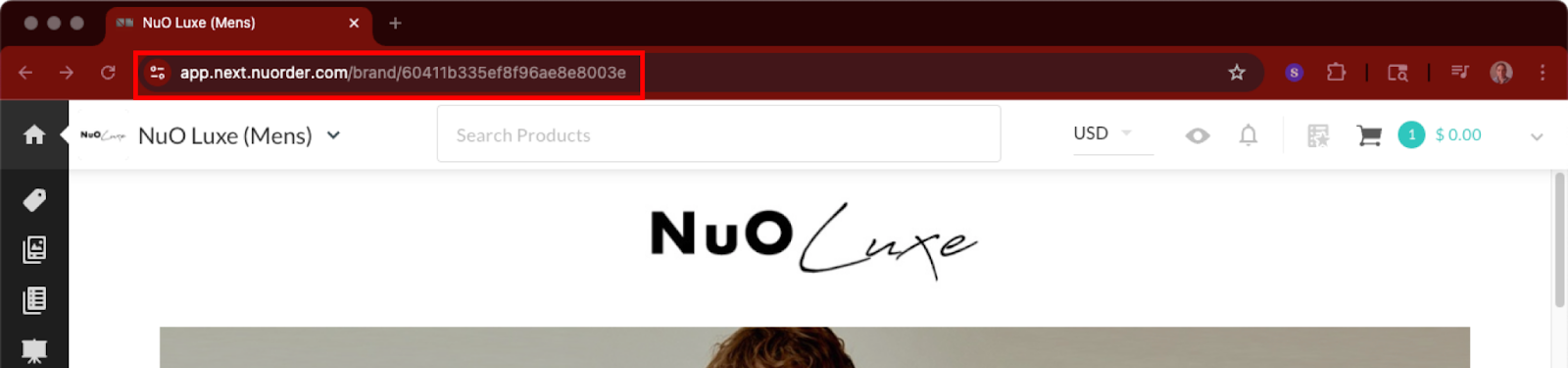 Image of an example brand URL.