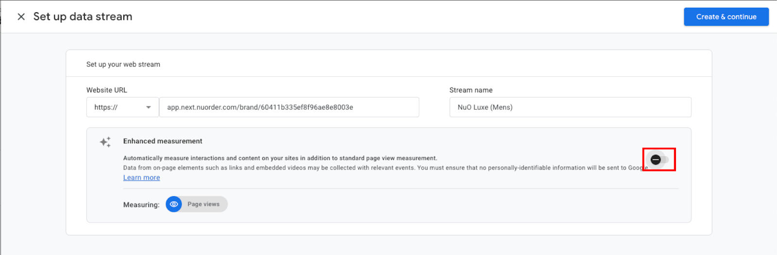Image of Set up your web stream page.