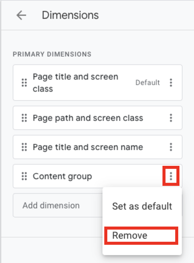 Image of Remove option.
