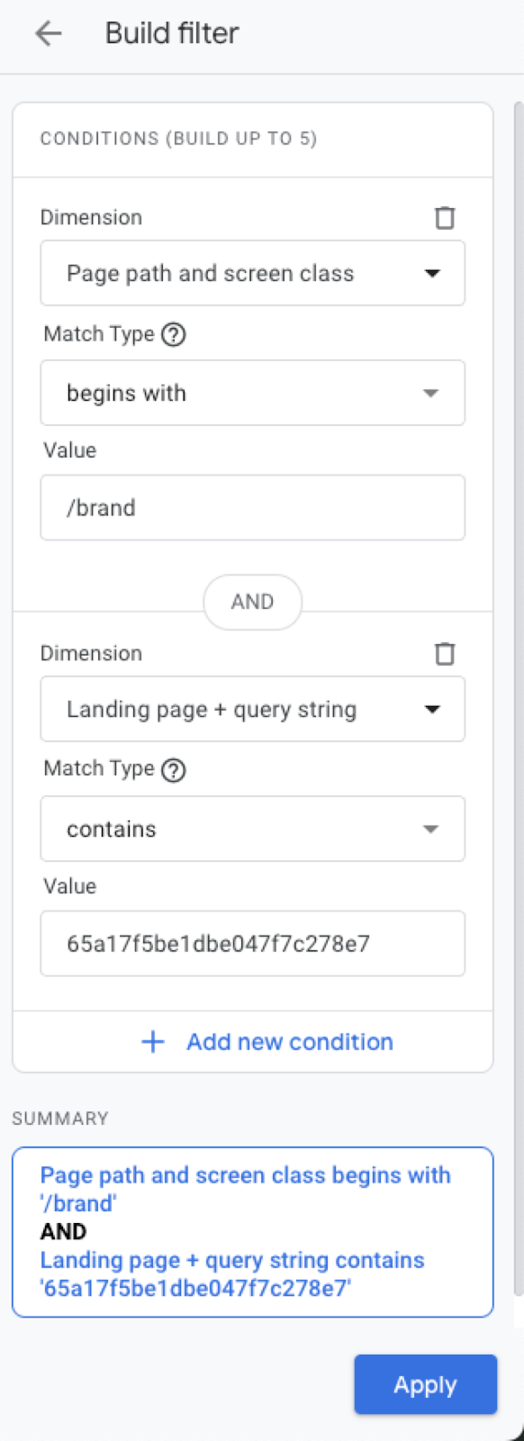 Image of Build filter.