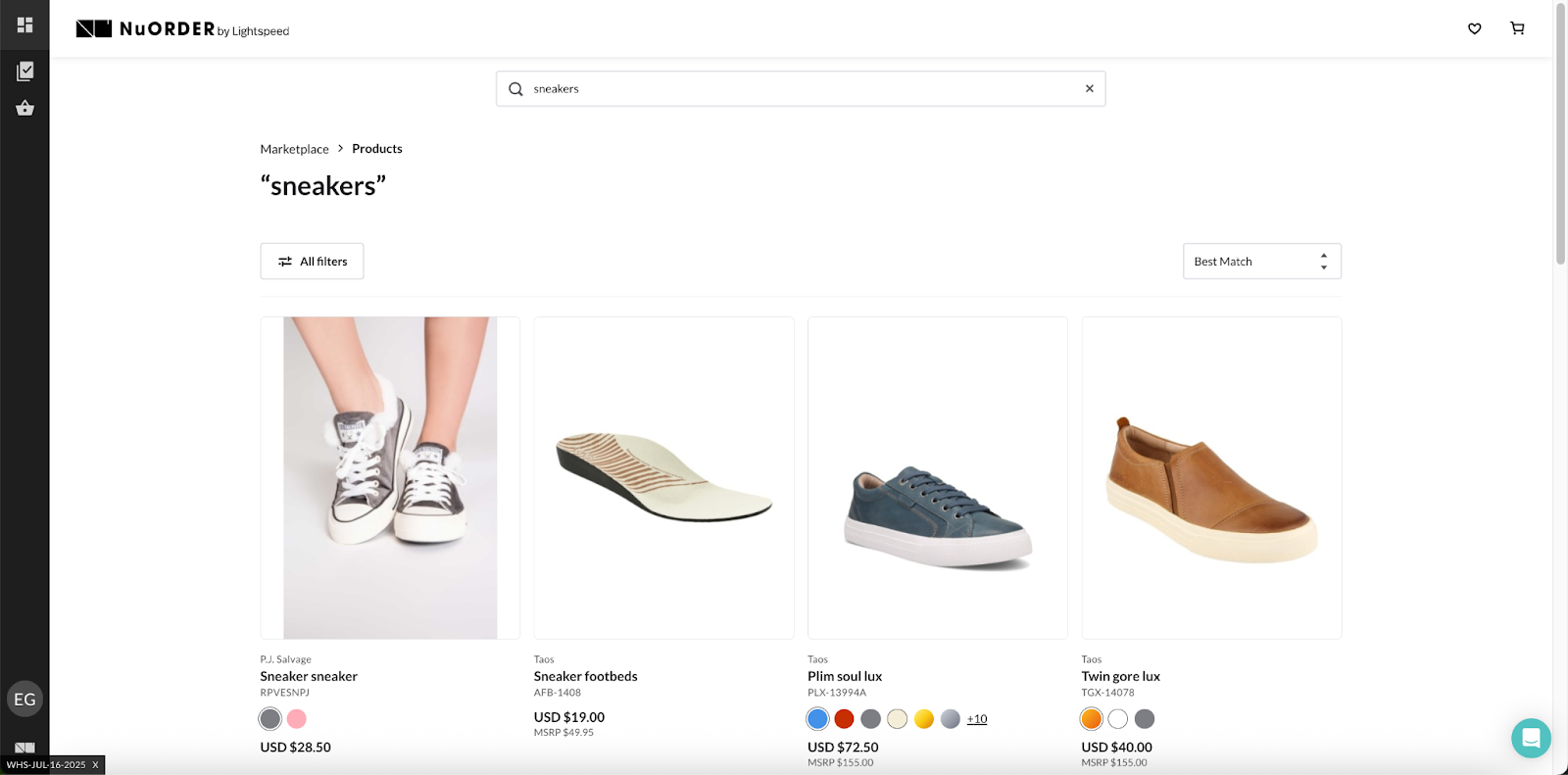 Image of the Search field and results.