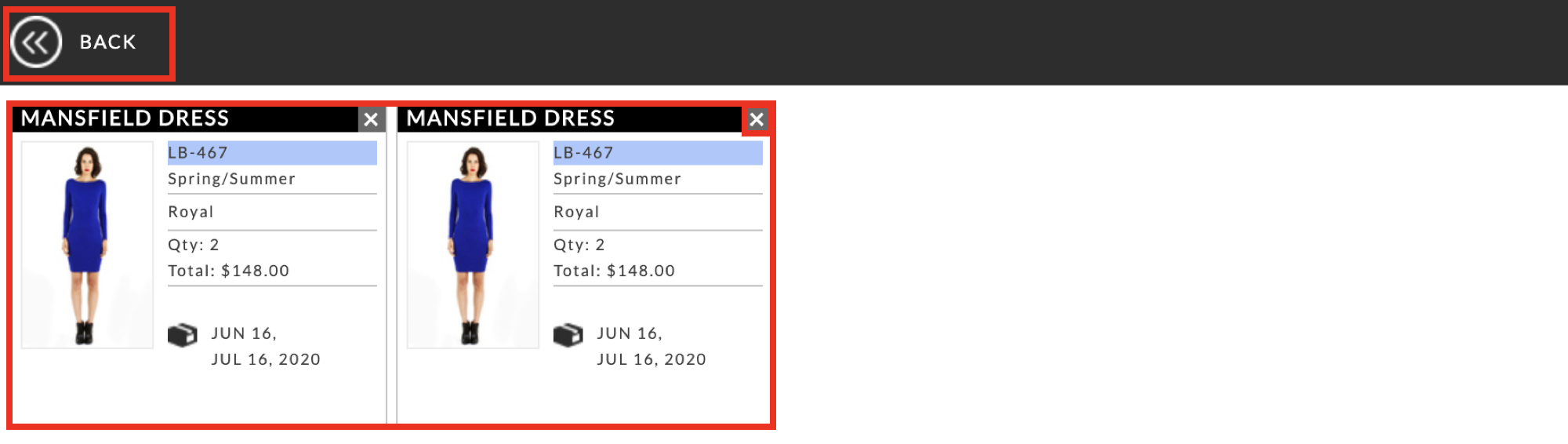 Product with blue flag.