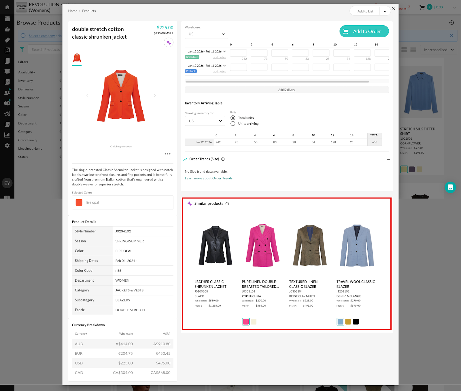 Image of Similar products in the Product Details page.