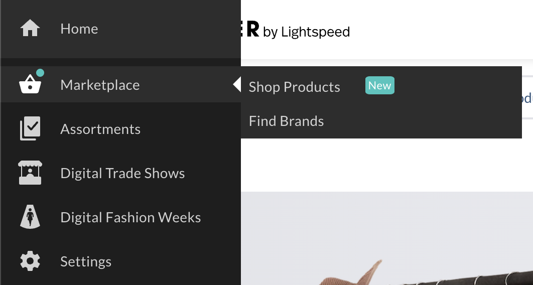 Image of Marketplace from the left menu.