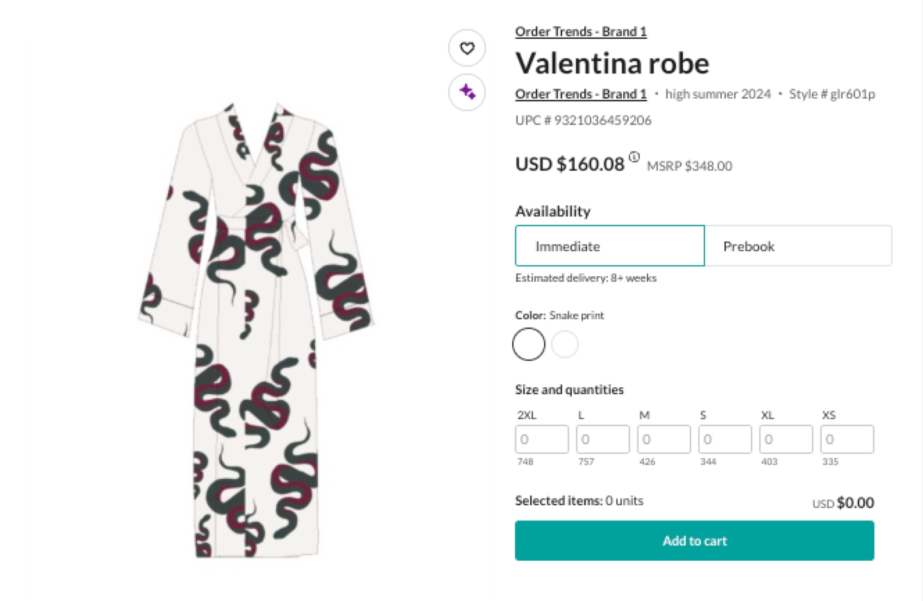 Image of the upper section of a Product Details page.