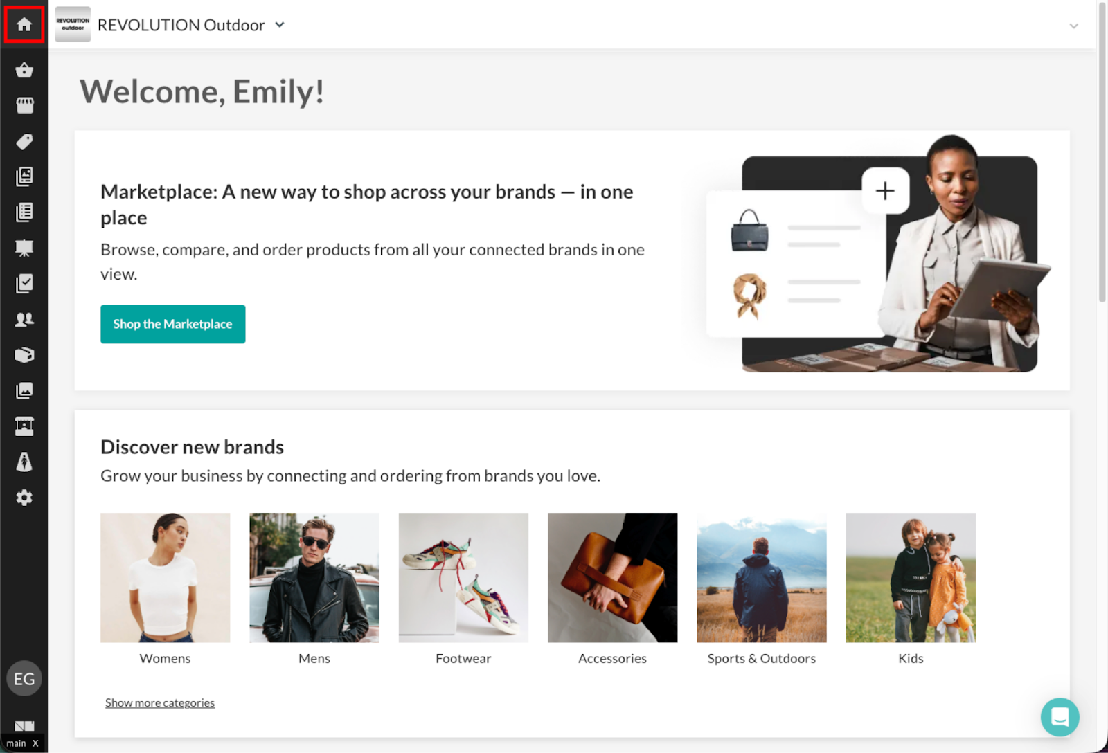 Image of the buyer Dashboard.