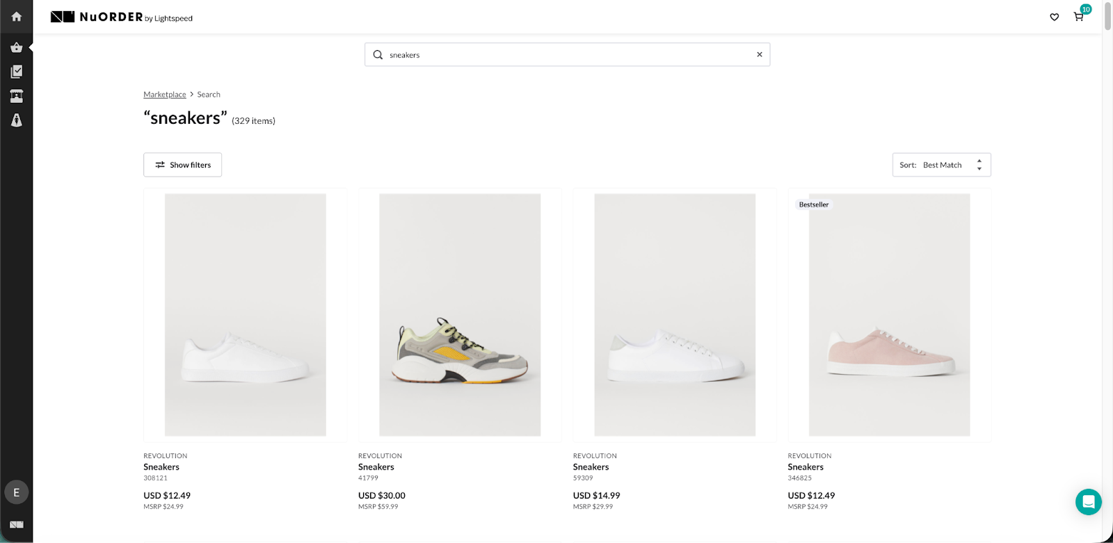 Image of search results.