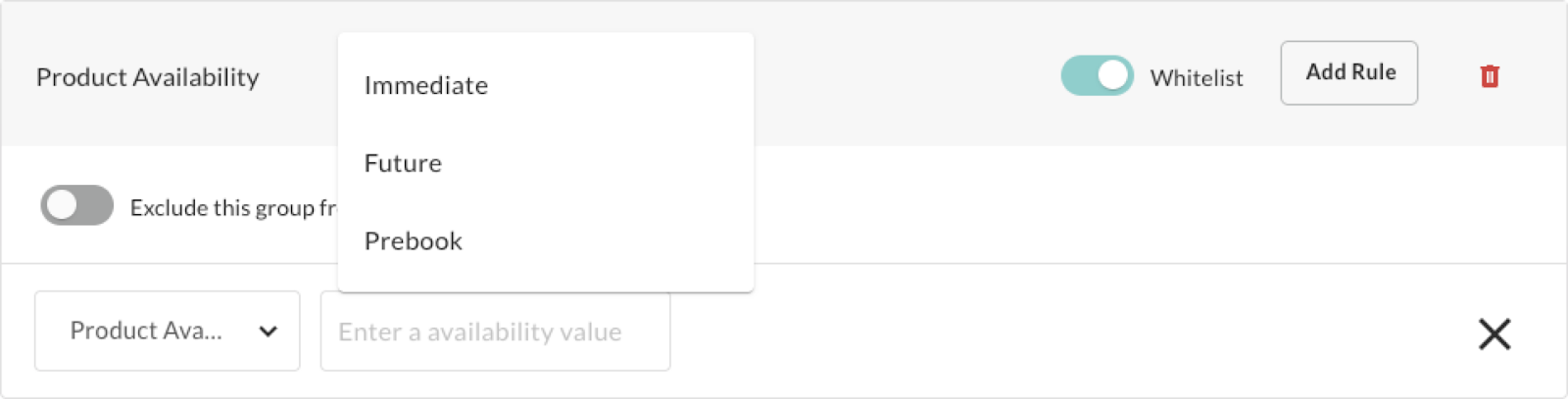 Image of Product Availability in Customer and User Groups.
