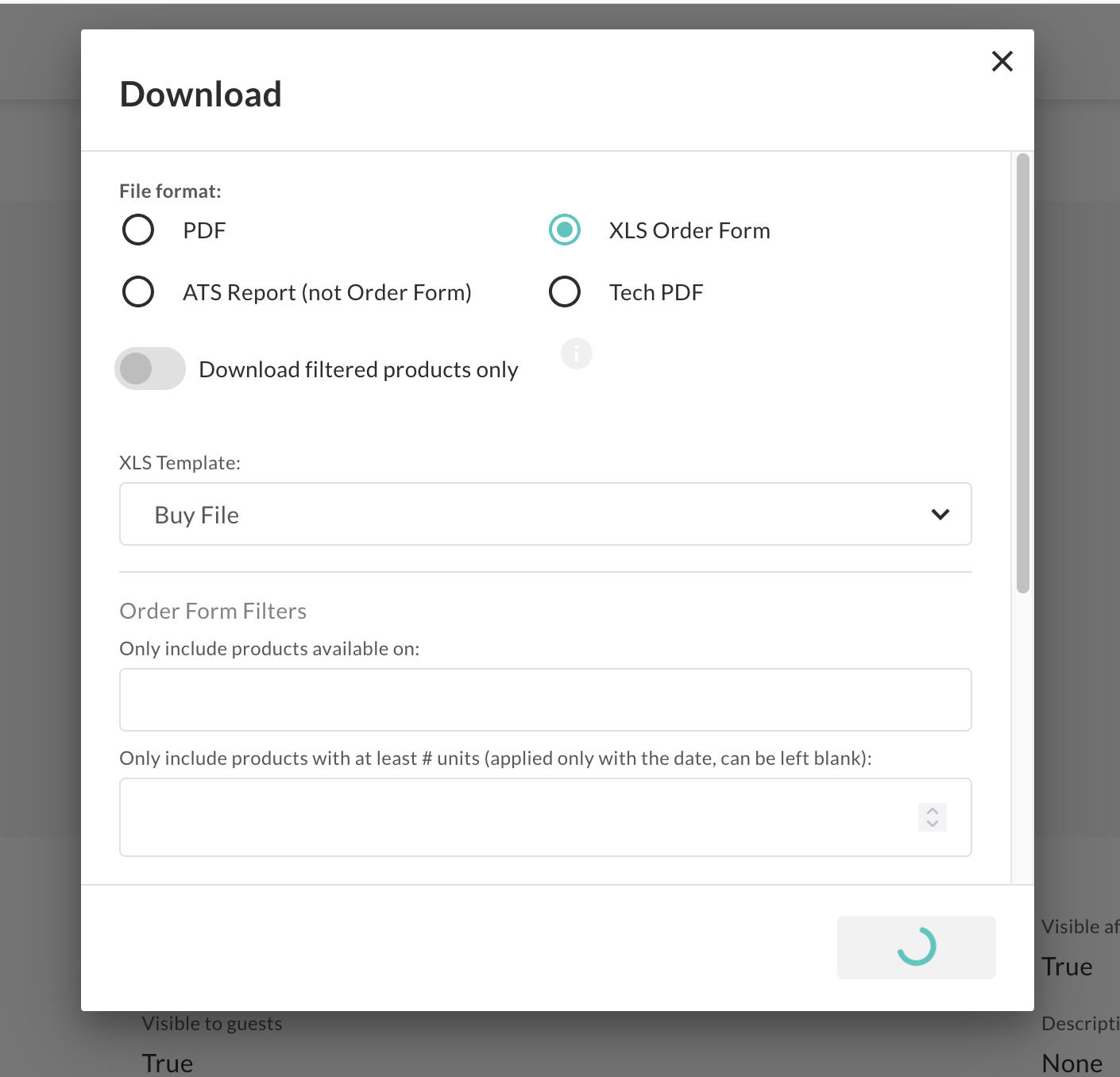 Image of a download screen with a loading indicator.