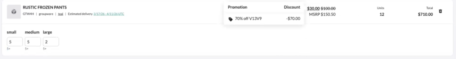 Image of a product with an applied promotion.