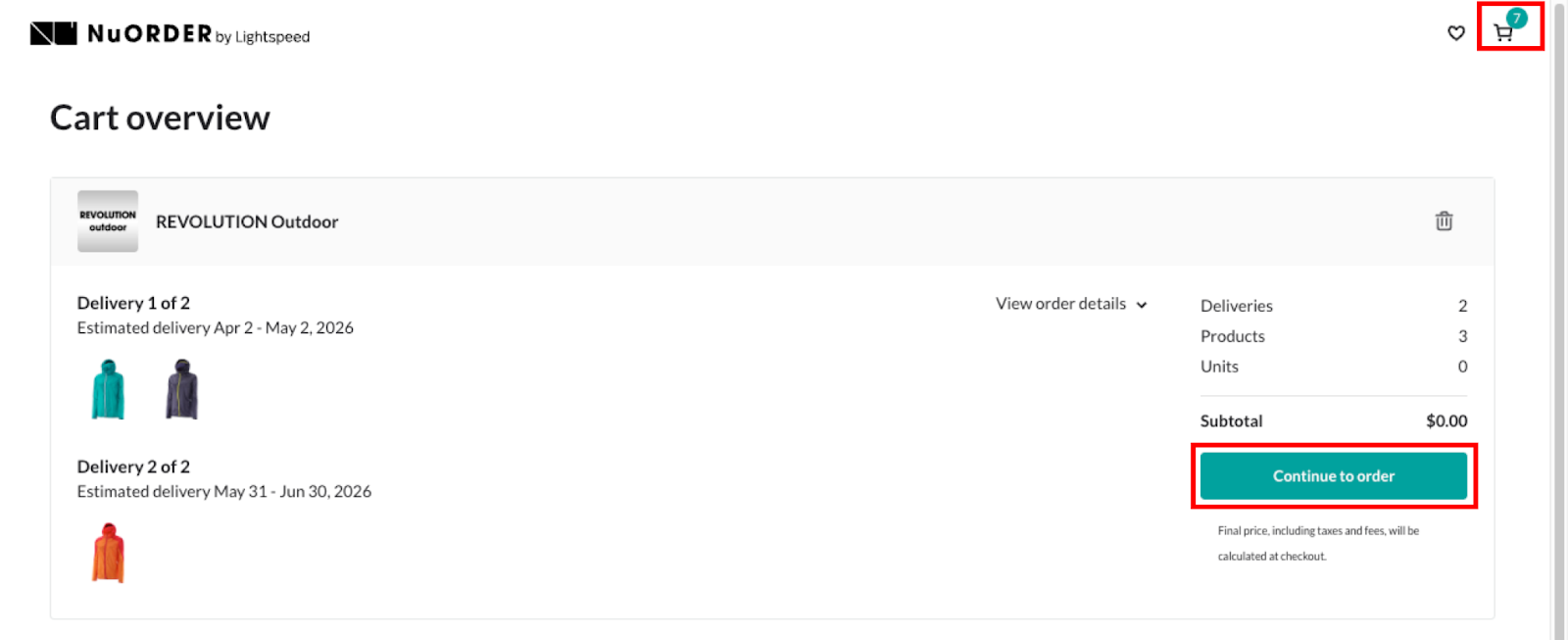 Image of the cart icon in the Marketplace.
