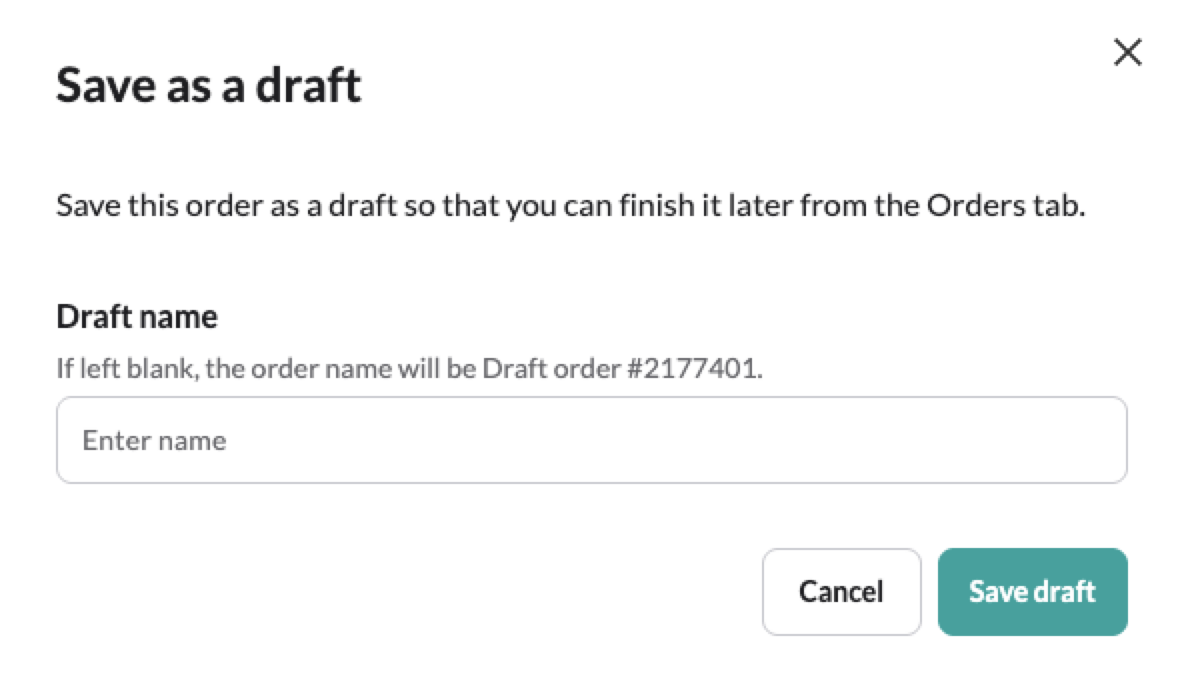 Image of the save as a draft screen.