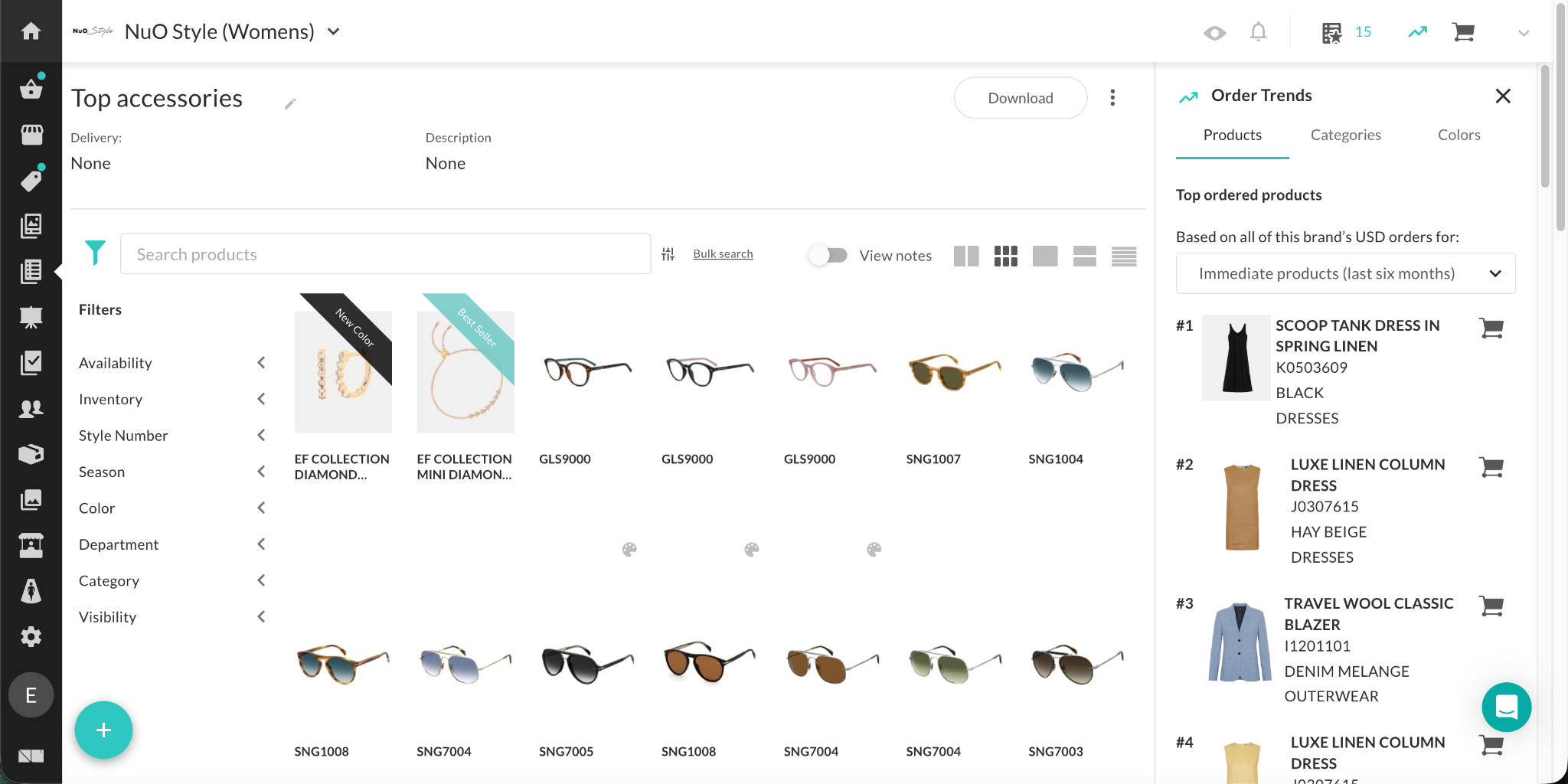 Image of a custom list and Order Trends.