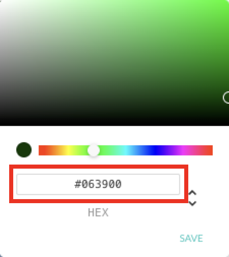 Image of the Hex Value screen.