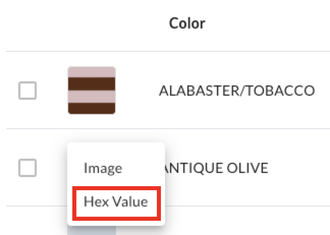 Image of the Hex Value option.