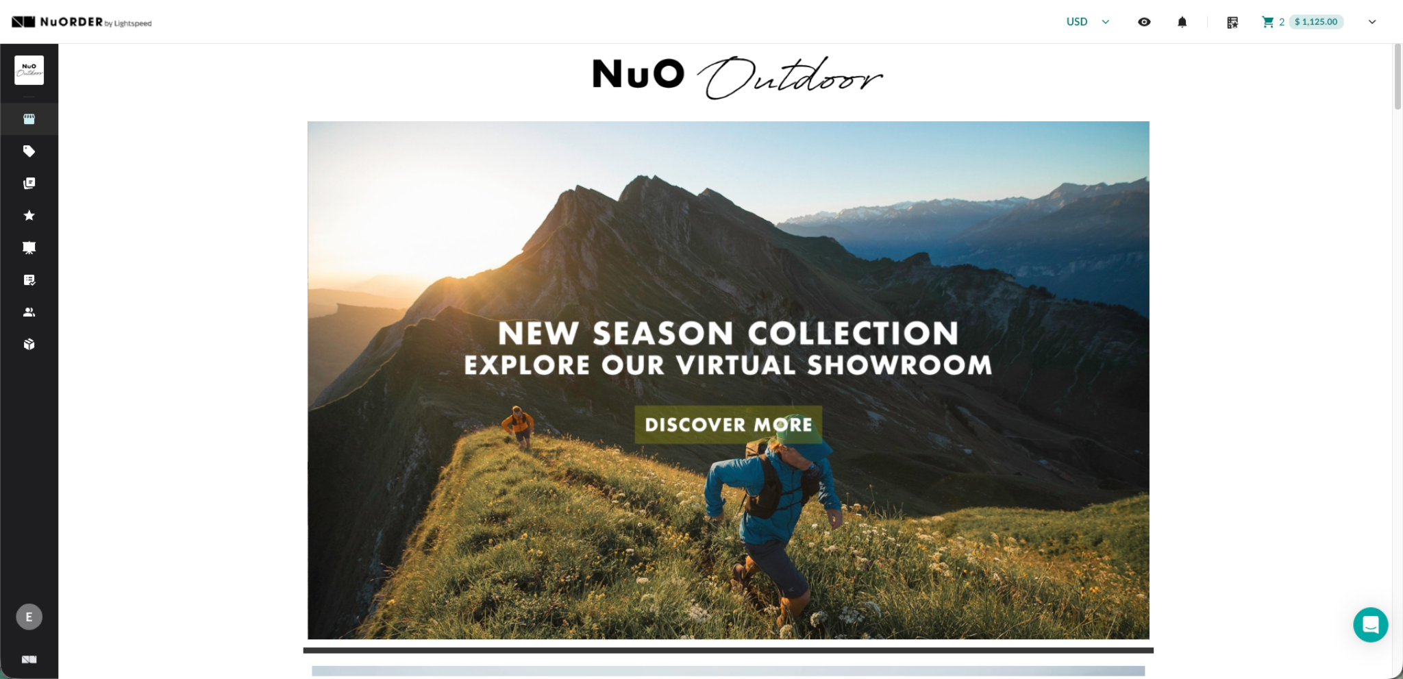 Image of Brand home page.
