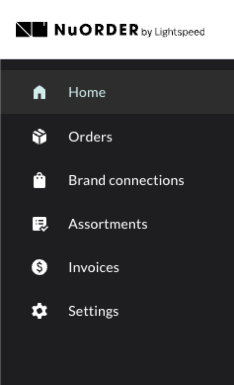 Image of the NuORDER main menu.